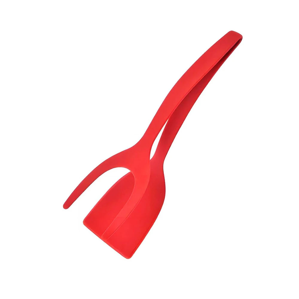 2-in-1 Silicone Cooking Tongs with Clip – Heat-Resistant Kitchen Tool