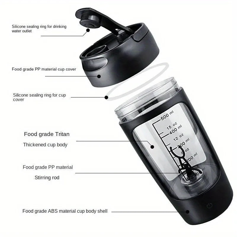 650 ml Electric Protein Mixer – USB-Rechargeable Portable Shaker