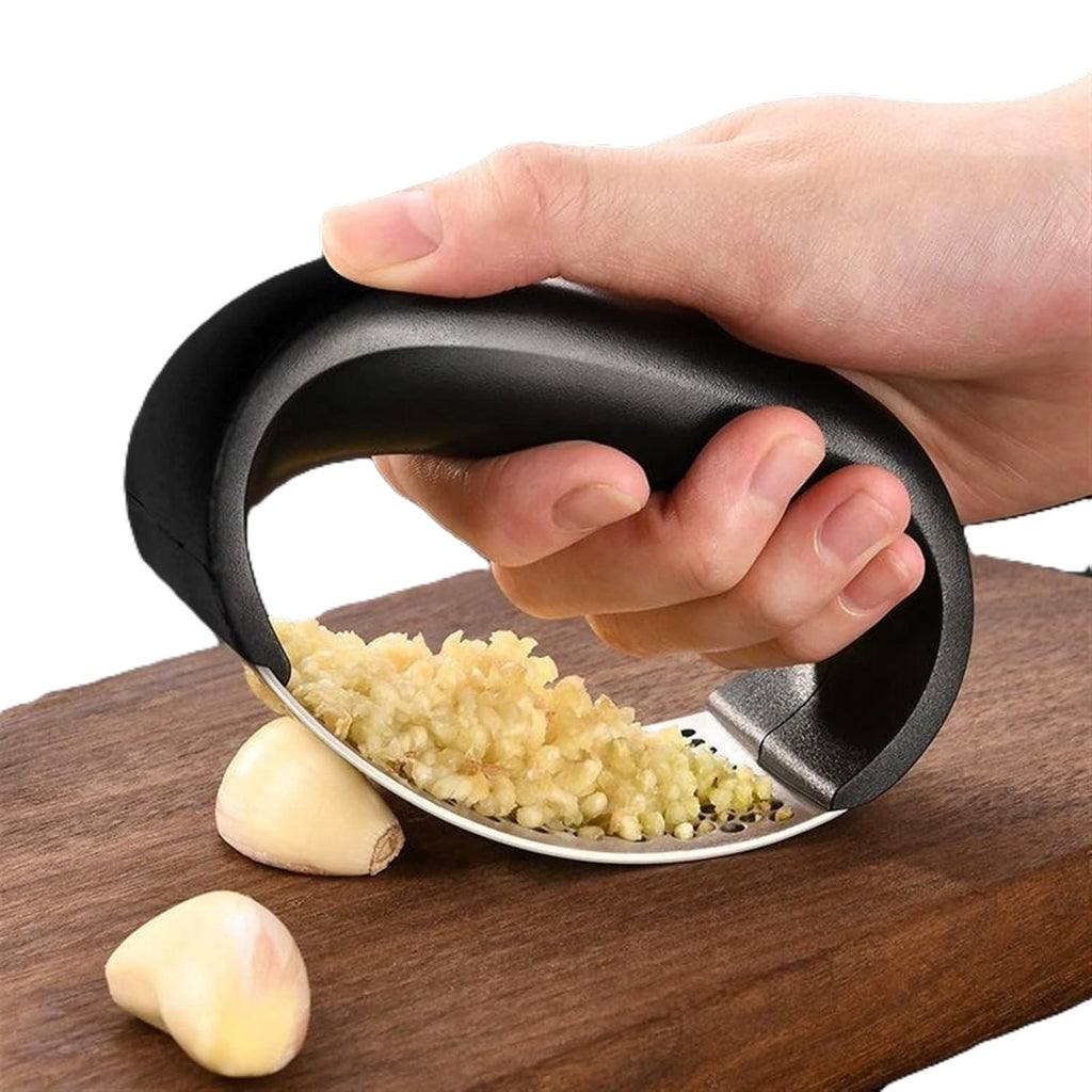 Ergonomic Garlic Rocker – Stainless Steel Hand Press for Garlic &amp; Ginger