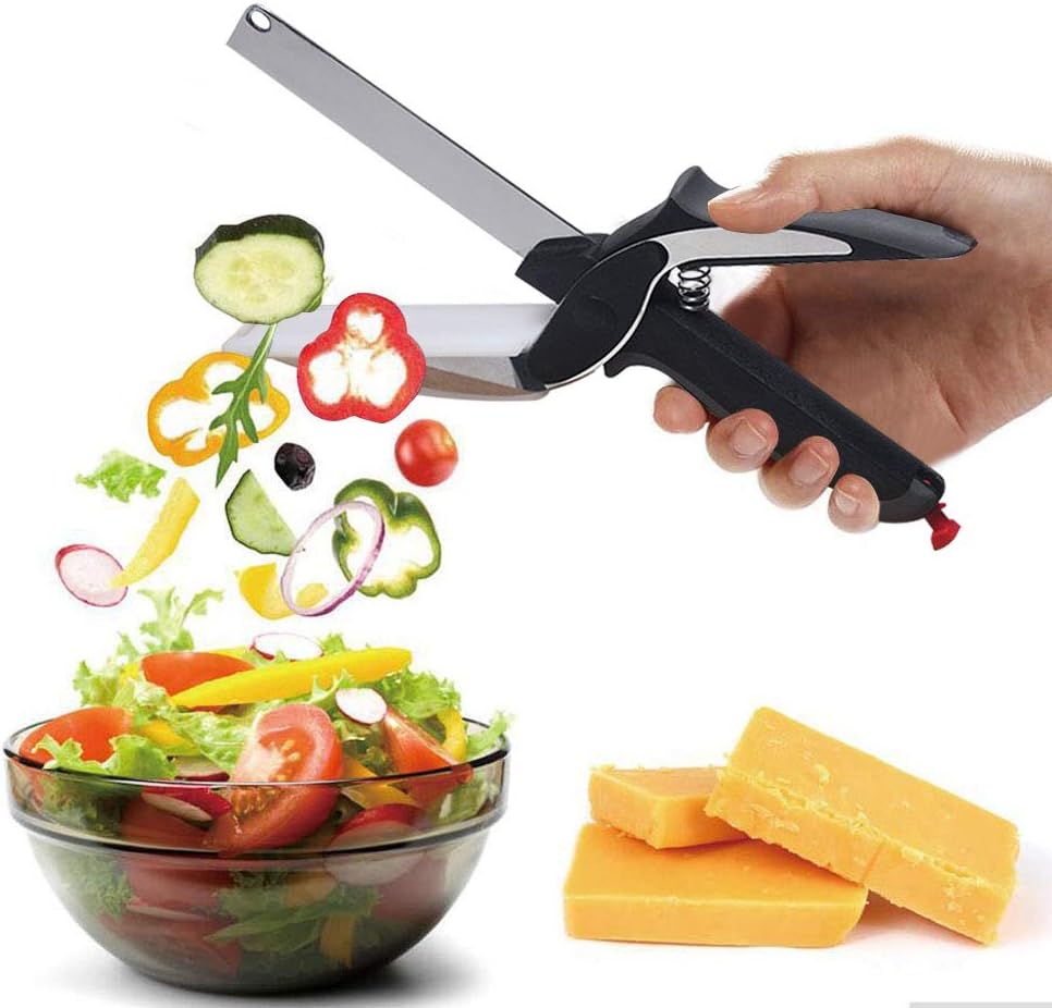 2-in-1 Stainless Steel Kitchen Scissors – Multifunctional Clever Cutter for Vegetables, Meat &amp; Fruits